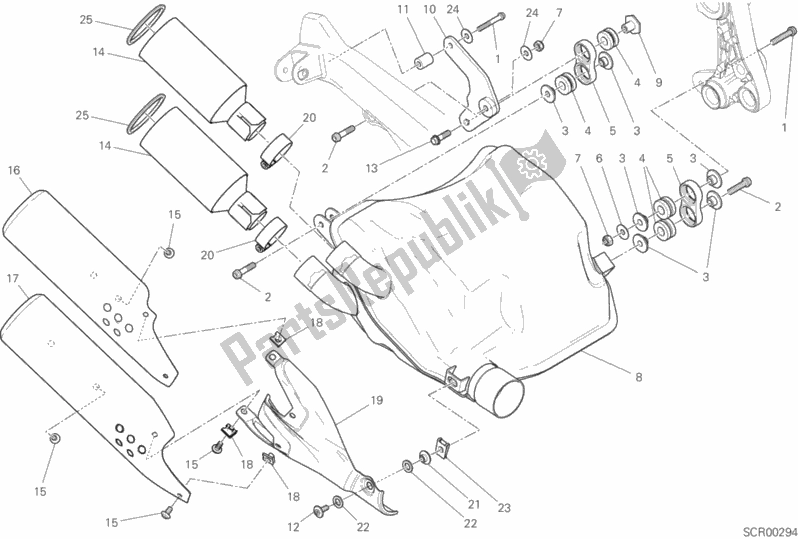 All parts for the 31b - Exhaust Silencer of the Ducati Scrambler Flat Track Thailand 803 2019